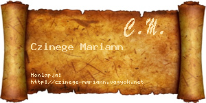 Czinege Mariann névjegykártya