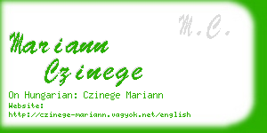 mariann czinege business card